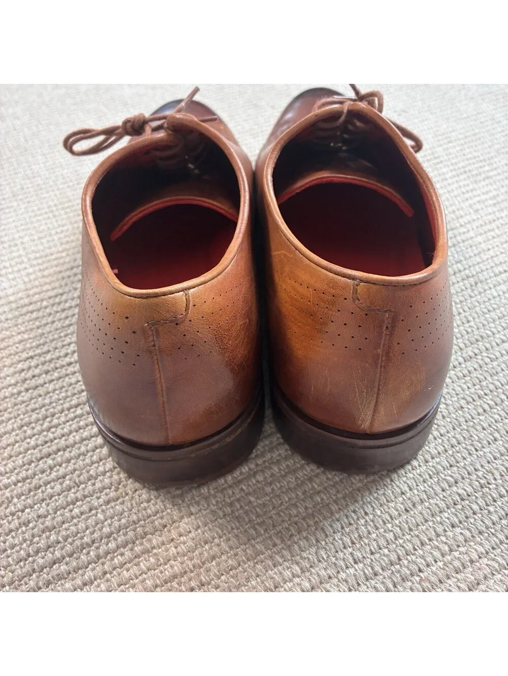 Cole Haan Men's Size 13M Washington Grand Laser Wingtip Oxford Shoes British Tan